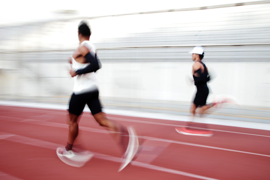 corrida em movimento